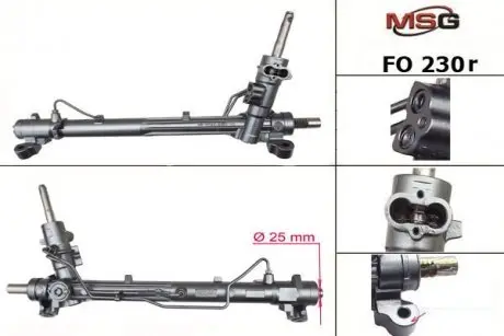 Рульова рейка з ГУР відновлена Ford C-MAX 02-10, Ford Focus II 04-11 MSG FO230R