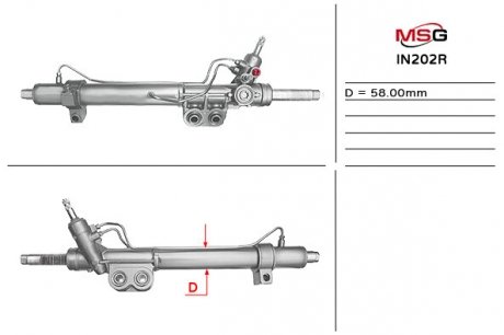 Рулевая рейка с ГУР восстановленная INFINITYQX 56 04-NISSA PATHFINDER 05-,NISSAN ARMADA 03-,NISSAN T MSG IN202R