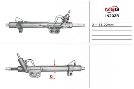 Рульова рейка з ГУР відновлена Nissan Pathfinder R51 04-14, Nissan Navara 05-15 MSG IN202R