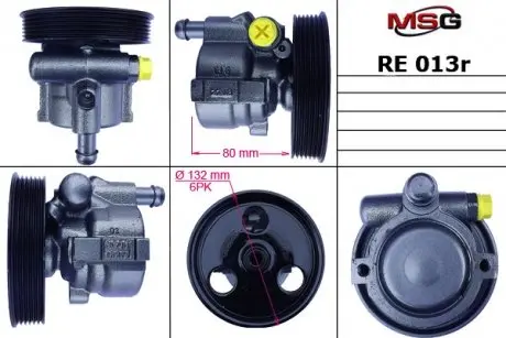 Насос ГУР відновлений Renault Kangoo 97-07, Nissan Kubistar 03-08, Dacia Logan 04-12 MSG RE013R