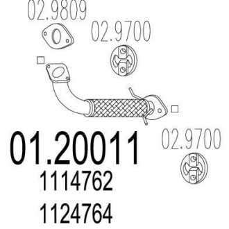 Проміжна труба вихл. системи MTS 01.20011