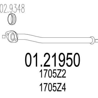 Промежуточная труба выхл. системы MTS 01.21950