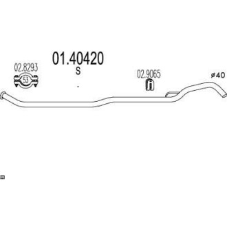 Промежуточная труба выхл. системы MTS 01.40420