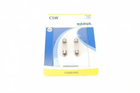 Автолампа C5W 12V 5W SV8.5 (11x35mm) (блістер/к-кт 2шт) NARVA 171254000