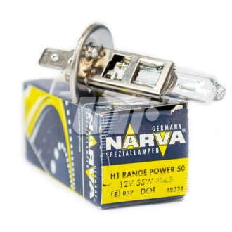 Автолампа H1 55W P14,5S RP50+ 12V 55W P14,5s CP NARVA 48334