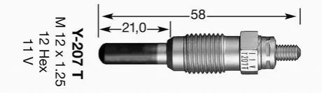 Свічка розжарювання VW/Audi 1.3-1.9-2.4D/TD (11V) (Y-207T) NGK 1239