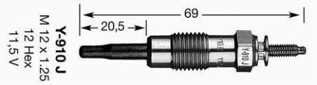 Свічка розжарювання NGK 3617