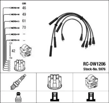 Кабель зажигания NGK RC-DW1206