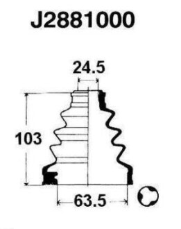 Пыльник привода колеса NIPPARTS J2881000