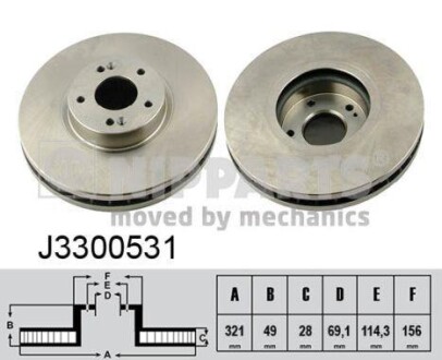 Гальмівний диск NIPPARTS J3300531