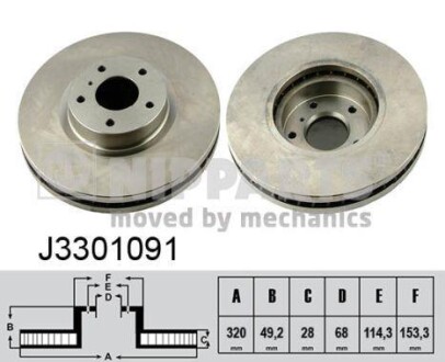 Тормозной диск NIPPARTS J3301091