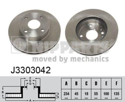 Тормозной диск NIPPARTS J3303042