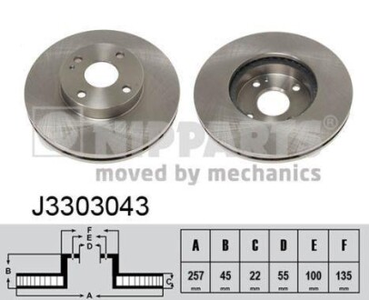 Тормозной диск NIPPARTS J3303043