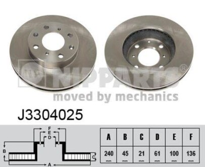 Тормозной диск NIPPARTS J3304025