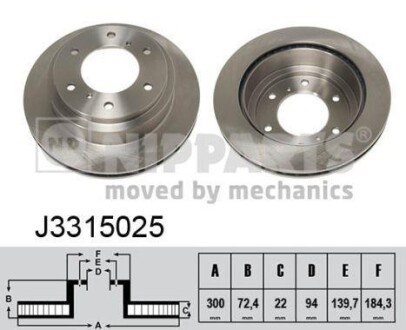 Гальмівний диск NIPPARTS J3315025