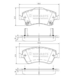 Тормозные колодки NIPPARTS J3602124