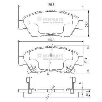 Тормозные колодки NIPPARTS J3604033