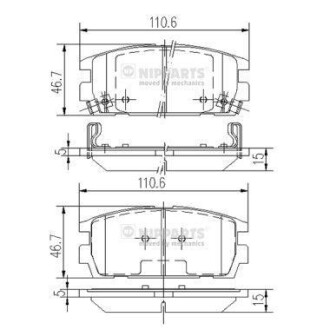 Гальмівні колодки NIPPARTS J3610511