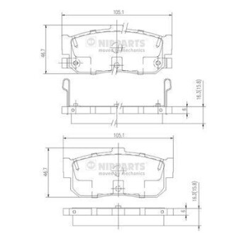 Гальмівні колодки NIPPARTS J3611034