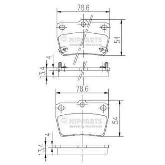 Гальмівні колодки NIPPARTS J3612020