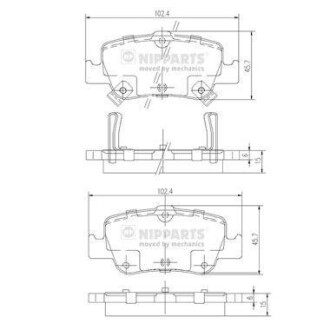 Гальмівні колодки NIPPARTS J3612033