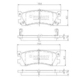 Гальмівні колодки NIPPARTS J3613005