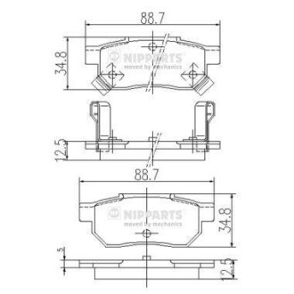 Тормозные колодки NIPPARTS J3614004