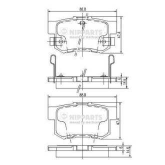 Тормозные колодки NIPPARTS J3614008