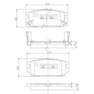 Тормозные колодки NIPPARTS J3615007