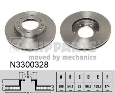 Гальмівний диск NIPPARTS N3300328