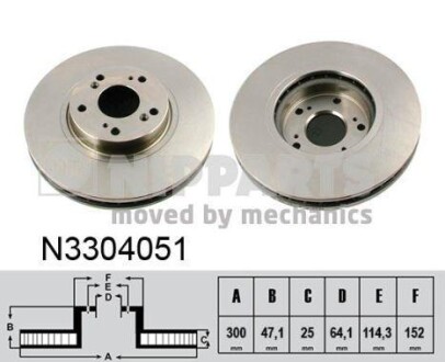 Гальмівний диск NIPPARTS N3304051