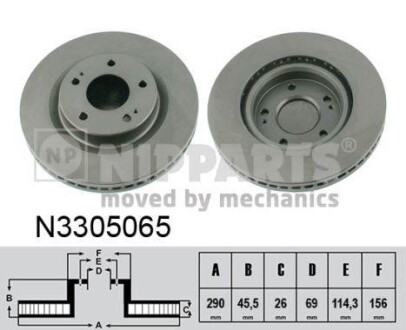 Гальмівний диск NIPPARTS N3305065