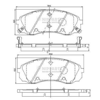 Гальмівні колодки NIPPARTS N3600329