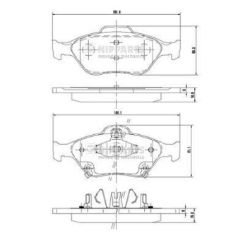 Гальмівні колодки NIPPARTS N3602130