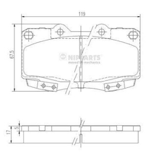 Гальмівні колодки NIPPARTS N3602145