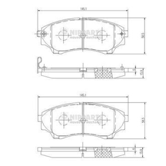 Гальмівні колодки NIPPARTS N3603069