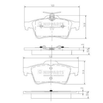 Гальмівні колодки NIPPARTS N3613022