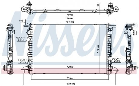 Радиатор охлаждения NISSENS 606462