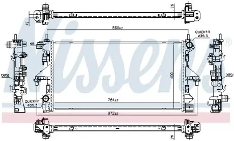Радіатор охолодження CITROEN Jumper/ FIAT Ducato/PEUGEOT Boxer NISSENS 606554