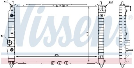 Радіатор охолодження CHEVROLET AVEO 1.5 (AT) NISSENS 61637