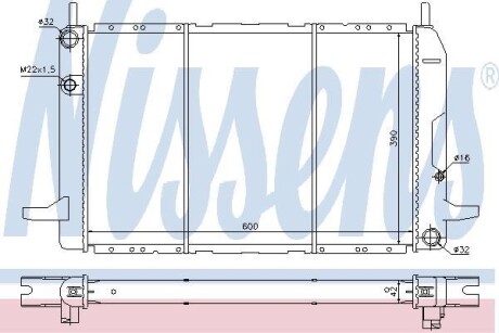 Радіатор охолодження FORD Scorpio (GAE, GGE) NISSENS 62213
