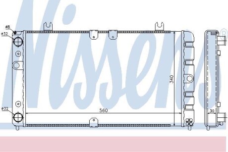 Радiатор вод. охолодження ВАЗ 1118 КАЛИНА NISSENS 623554