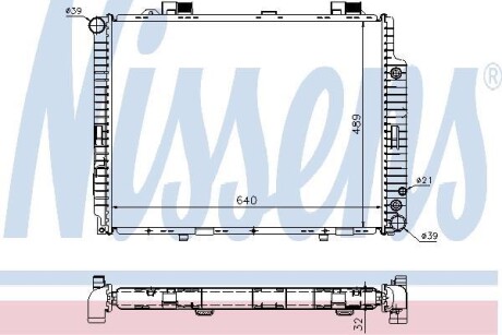 Радіатор охолодження MERCEDES E-CLASS W210 (95-) NISSENS 62608A