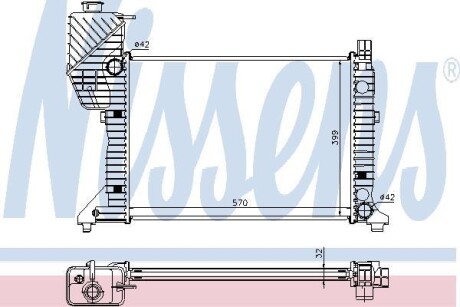 Радіатор охолодження MERCEDES SPRINTER W 901-905 (95-) NISSENS 62687A