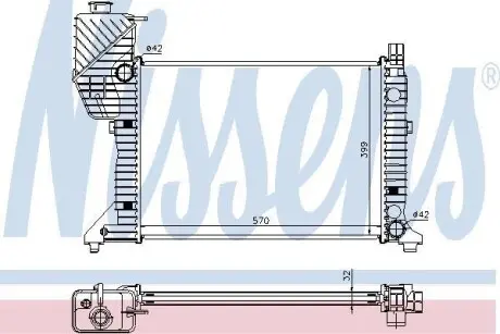 Радіатор охолодження MERCEDES SPRINTER W 901-905 (95-) NISSENS 62687A