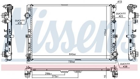 Радиатор охлаждения NISSENS 627029