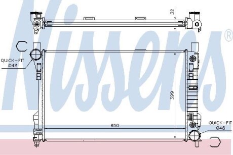 Радіатор охолодження MERCEDES C/CLC-CLASS W203 (00-) NISSENS 62786A