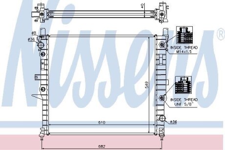 Радиатор охлаждения MERCEDES ML-CLASS W163 (98-) (выр-во) NISSENS 62788A