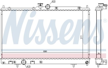 Радiатор NISSENS 628956