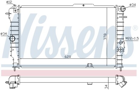 Радиатор охлаждения OPEL VECTRA A (88-) 1.4-2.0 (выр-во) NISSENS 630631